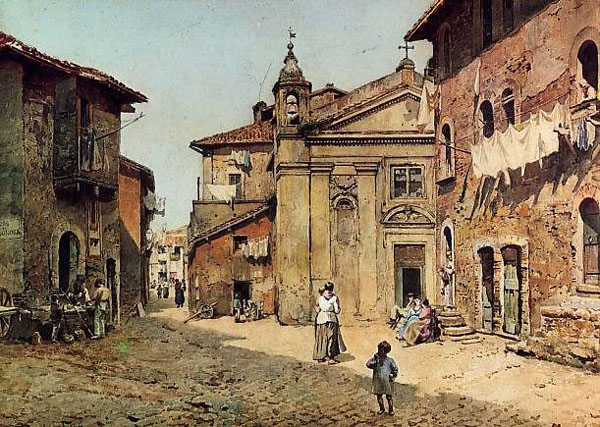 Ettore Roesler Franz, Rue et église Santa Bonosa